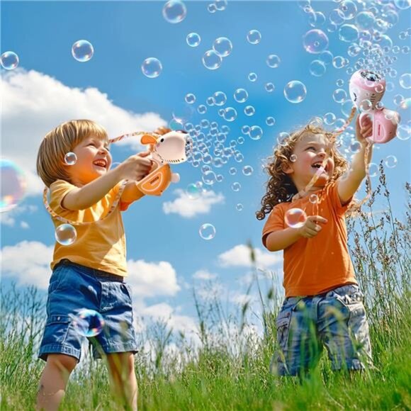 Bubble Machine Gun with Lights Music, Portable 360°Leak Proof Automatic Bubble - Picture 2 of 7